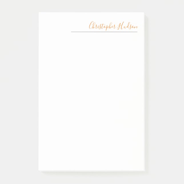 Professionell Enkel calligrafi Namn Post-it Block (Framsida)