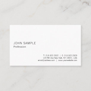 Professionell Enkel Elegant, enkel modern, vit Visitkort