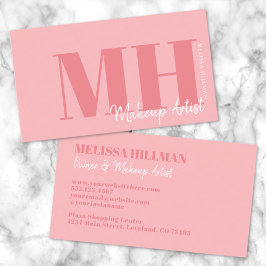 Professionell Enkel Elegant Rosa Monogram Visitkort