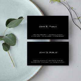 Professionell Enkel Elegant, svart, oformaterad Visitkort