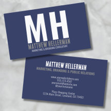 Professionell Enkel Marinblå Monogram