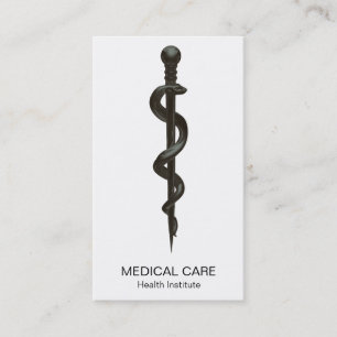 Professionell Enkel medicinsk asclepius Black Whit Visitkort