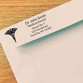 Professionell Enkel medicinsk Caduceus Black White Självfärgande Stämpel