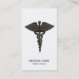 Professionell Enkel medicinsk Caduceus Black White Visitkort