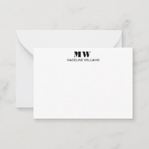 Professionell enkel minimal monogramverksamhet anteckningskort