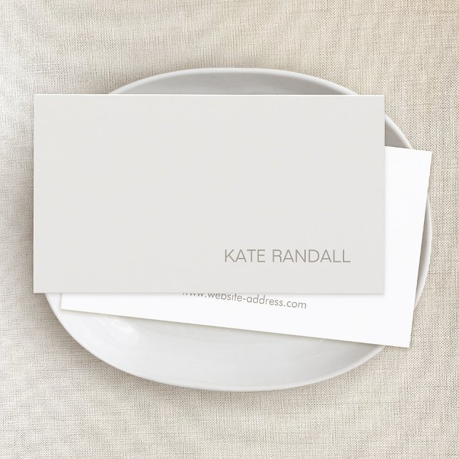Professionell - enkel, minimalistisk Beige White Visitkort (Skapare uppladdad)