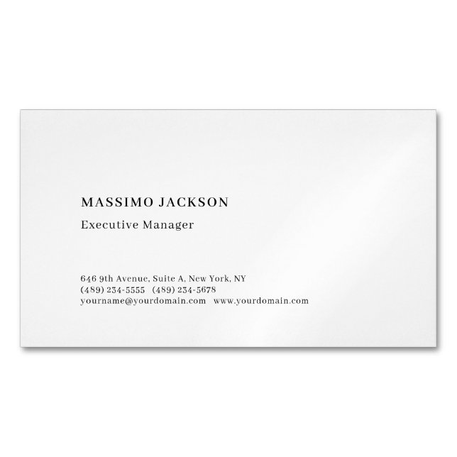Professionell enkel minimalistisk modern  magnetiska visitkort (Framsida)