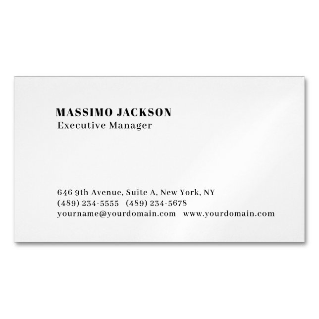 Professionell enkel minimalistisk modern magnetiska visitkort (Framsida)