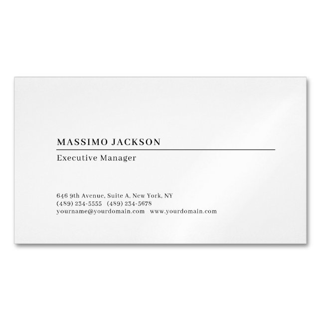 Professionell enkel minimalistisk modern  magnetiska visitkort (Framsida)