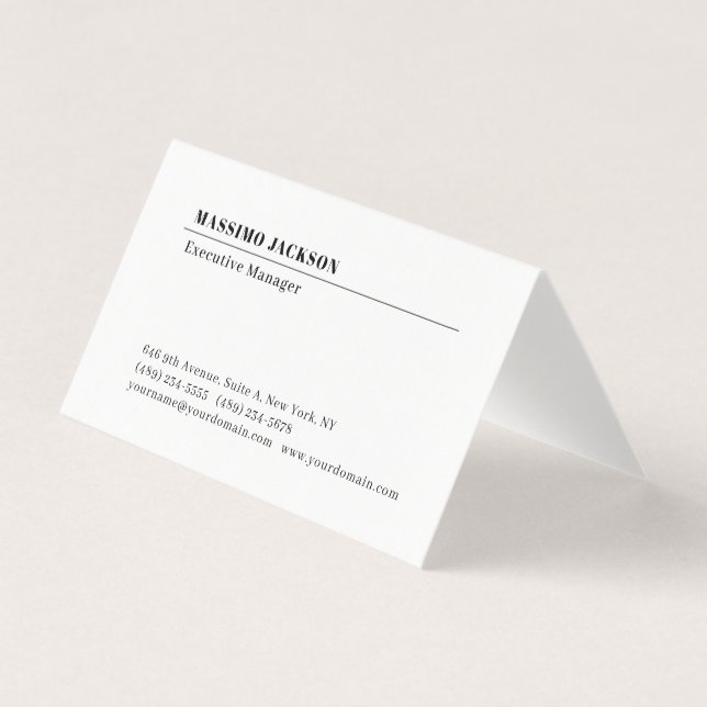 Professionell enkel minimalistisk modern matt papp visitkort (Framsida)