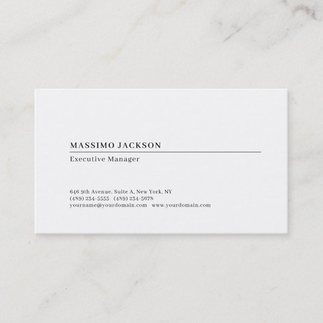 Professionell enkel minimalistisk modern matt papp visitkort (Framsida)