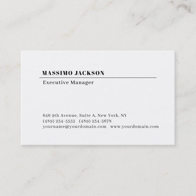 Professionell enkel minimalistisk modern matt papp visitkort (Framsida)