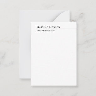 Professionell enkel minimalistisk modern namn tite anteckningskort