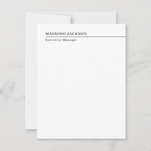 Professionell enkel minimalistisk modern namn tite anteckningskort