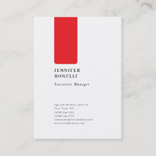 Professionell enkel minimalistisk modern röd vit visitkort