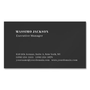 Professionell enkel minimalistisk modern svart magnetiska visitkort