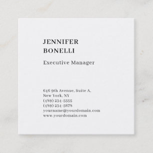 Professionell enkel minimalistisk modern trendig fyrkantigt visitkort