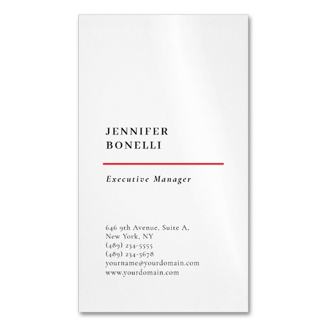 Professionell enkel minimalistisk modern trendig magnetiska visitkort (Framsida vertikal)