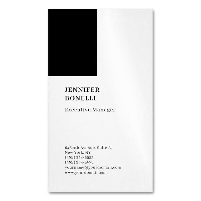 Professionell enkel minimalistisk modern trendig magnetiska visitkort (Framsida vertikal)