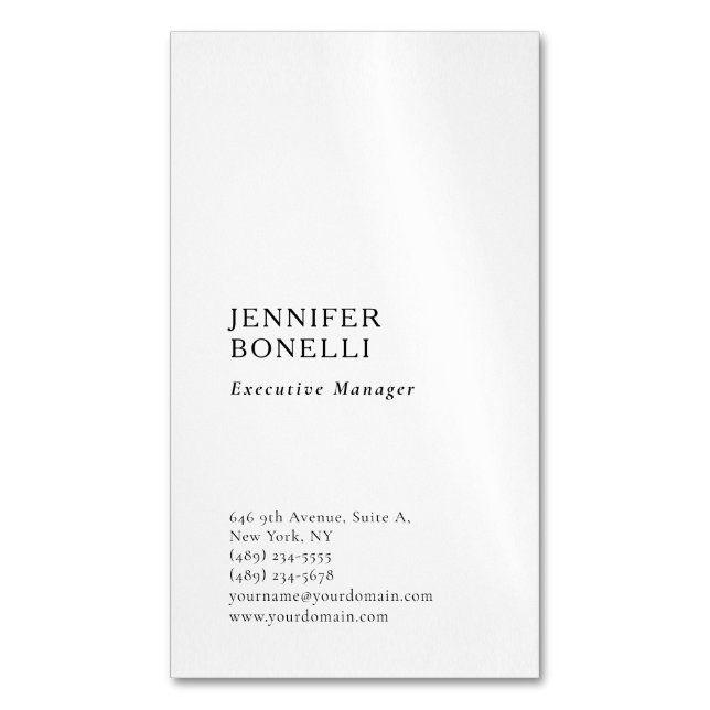 Professionell enkel minimalistisk modern trendig magnetiska visitkort (Framsida vertikal)