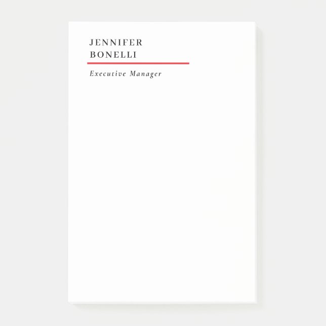 Professionell enkel minimalistisk modern trendig post-it block (Framsida)