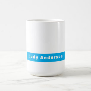 Professionell Enkel Modern Elegant Namn Blå Vitt Kaffemugg