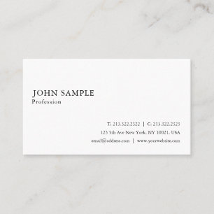 Professionell Enkel, modern Elegant vit Visitkort