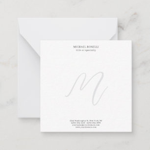 Professionell Enkel Modern Minimalist Monogram Anteckningskort