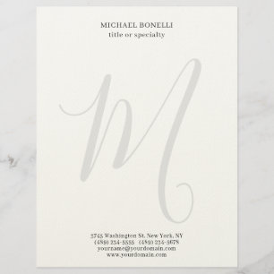 Professionell Enkel Modern Minimalist Monogram Brevhuvud