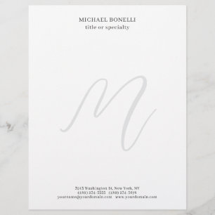 Professionell Enkel Modern Minimalist Monogram Brevhuvud