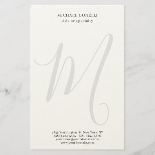 Professionell Enkel Modern Minimalist Monogram Brevpapper