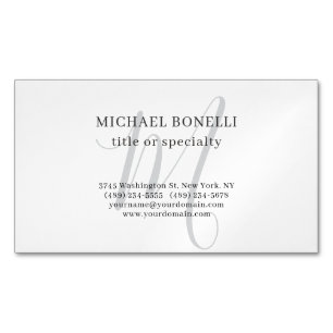 Professionell Enkel Modern Minimalist Monogram Magnetiska Visitkort