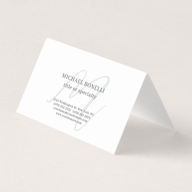 Professionell Enkel Modern Minimalist Monogram Visitkort (Framsida)