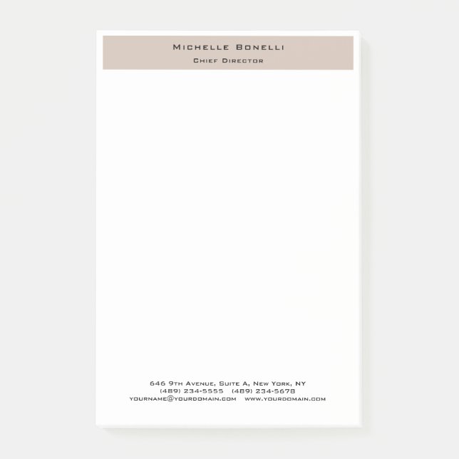 Professionell enkel modern minimalistisk post-it block (Framsida)
