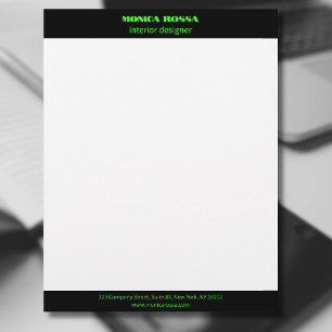 Professionell Enkel Modern Neon Grön Brevpapper
