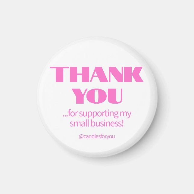 Professionell Enkel Modern Neon Rosa Svart Magnet (Framsidan)