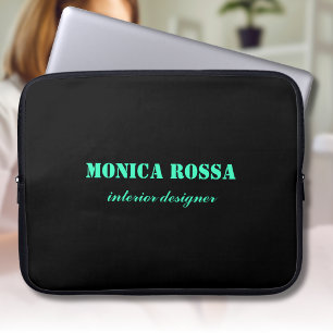 Professionell Enkel modern Neon Teal Black Laptop Fodral
