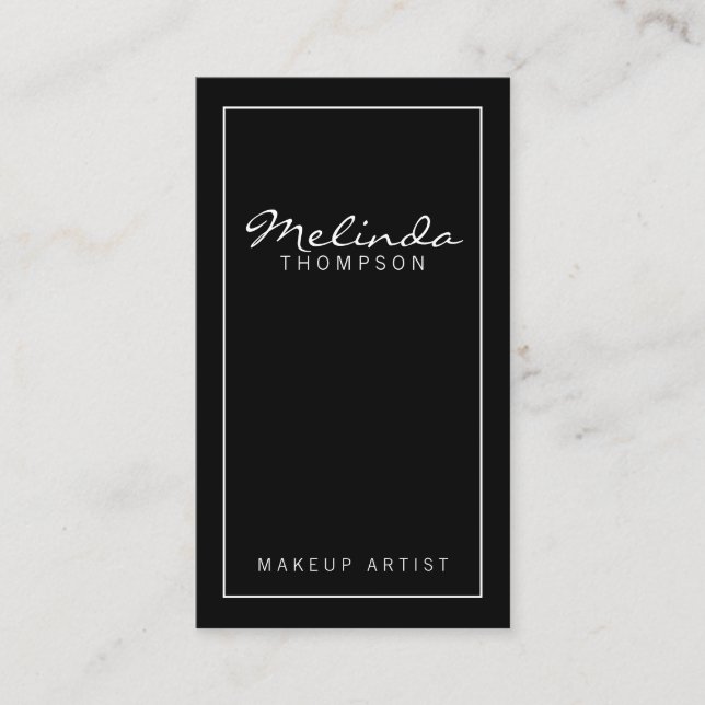 Professionell Enkel modern svart och vit Visitkort (Framsida)