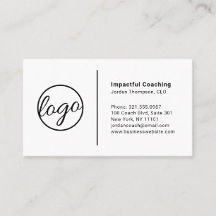Professionell Enkel svart och vit Logotyp Visitkort