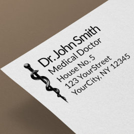 Professionell Enkelt asclepius Medical Black White Stämpel