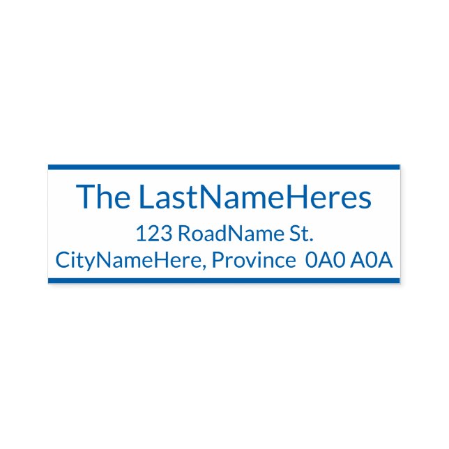 Professionell, enkelt och enkelt efternamn + Adres Självfärgande Stämpel (Design)