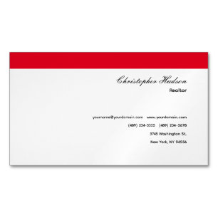 Professionell Enkelt Plain Real Gods Red White Magnetiska Visitkort