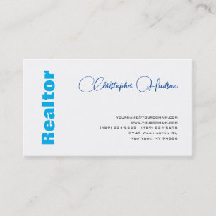 Professionell Enkelt Realtor Real Gods Blue White Visitkort