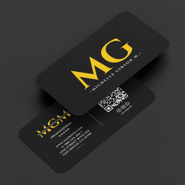 Professionell entreprenör konstruktion gul svart visitkort (Professional Contractor Construction Yellow Black Business Card
)