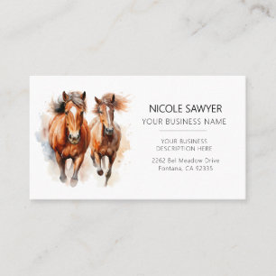 Professionell Equestrian Personlig Equine Horse Visitkort