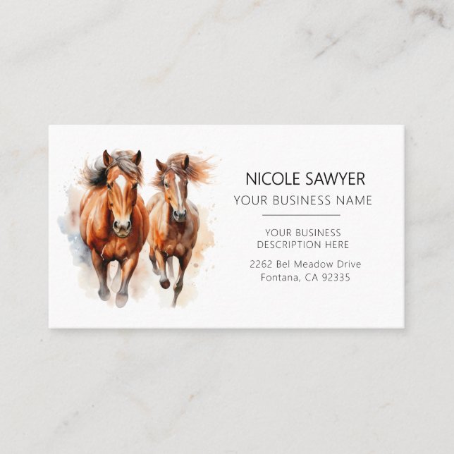 Professionell Equestrian Personlig Equine Horse Visitkort (Framsida)