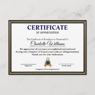 Professionell Executive Achievement Certifikat Kon