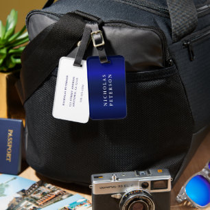Professionell Executive Metallic Navy Company Logo Bagagebricka