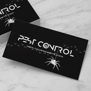 Professionell Exterminator Pest Control Black Whit Visitkort