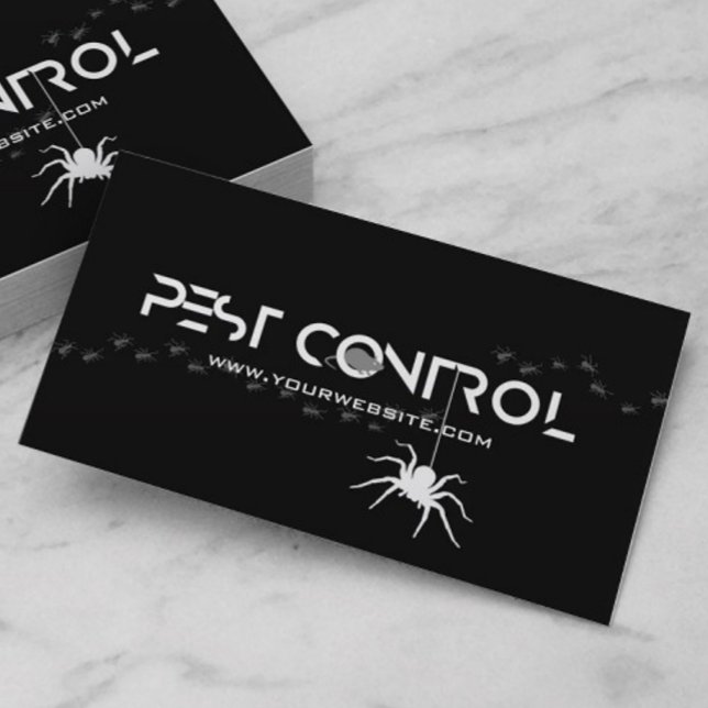 Professionell Exterminator Pest Control Black Whit Visitkort (Skapare uppladdad)